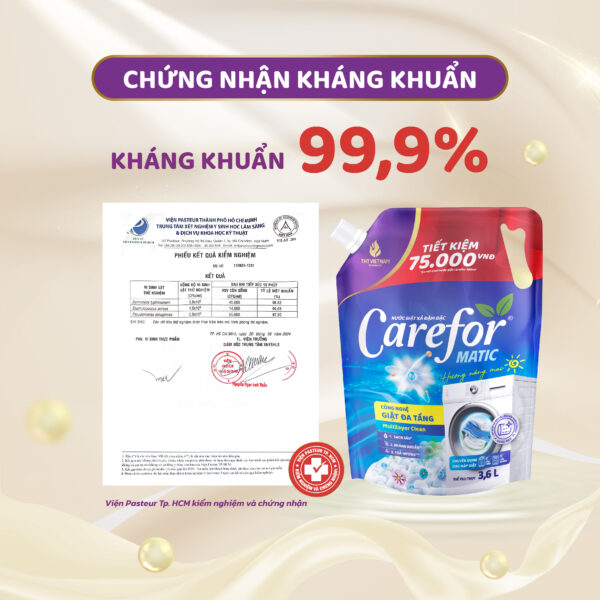 Nước giặt xả đậm đặc Carefor Matic 3600ml ( hương nắng mai) - Hình ảnh 4