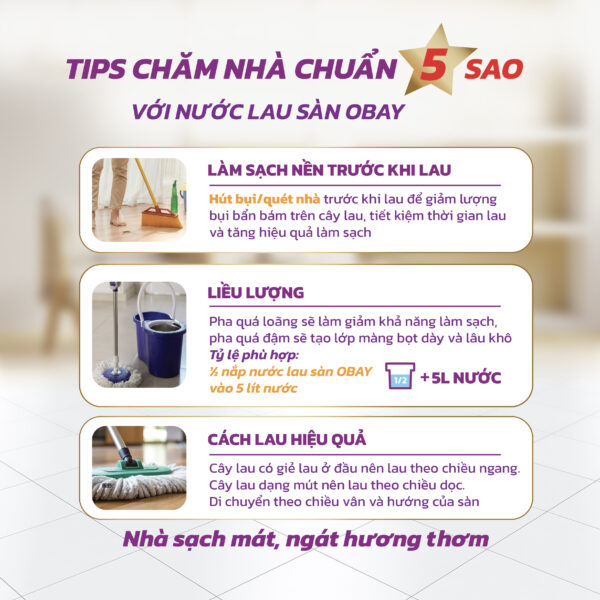 Nước lau sàn đậm đặc Obay 1900ml - Hình ảnh 3