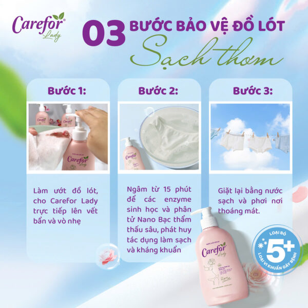 NƯỚC GIẶT ĐỒ LÓT CAREFOR LADY - Hình ảnh 7