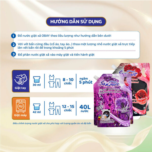 Nước giặt xả đậm đặc Sanzoft 6 in 1 2000ml - Hình ảnh 4