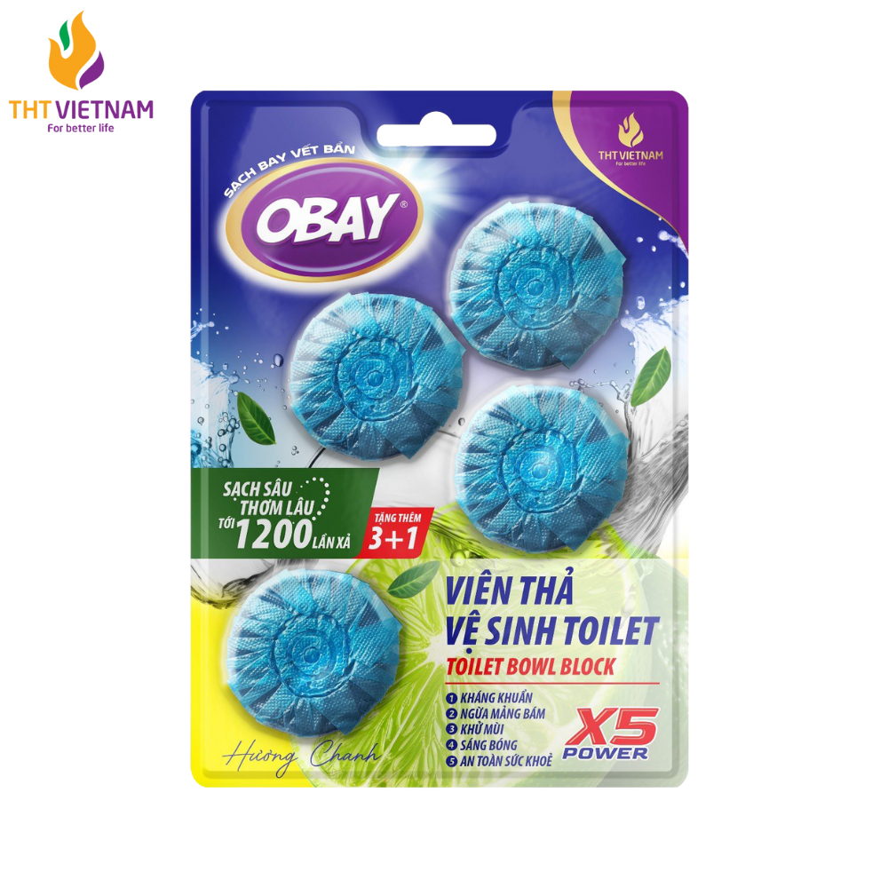 Viên thả vệ sinh Toilet Obay hương chanh 200g/vỉ 