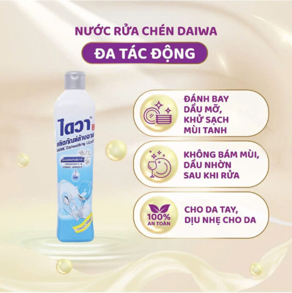 Nước rửa chén bát đậm đặc Daiwa - không mùi - Hình ảnh 4