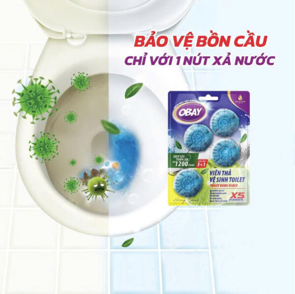 Viên thả vệ sinh Toilet Obay hương chanh 200g/vỉ  - Hình ảnh 3