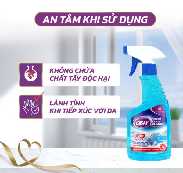 Nước lau kính Obay 500ml không mùi  - Hình ảnh 3